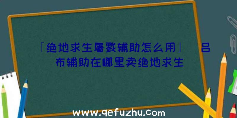 「绝地求生屠戮辅助怎么用」|吕布辅助在哪里卖绝地求生